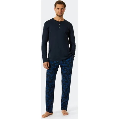 Afbeelding van Schiesser Fine Interlock Pyjama 177438 Dark Blue 50