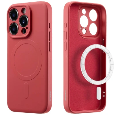 Afbeelding van Apple iPhone 15 Pro Max MagSafe Hoesje Siliconen en TPU (zacht) imoshion Softcase/Backcover Roze Telefoonhoesje