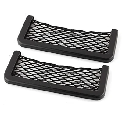 Afbeelding van Ashuxxn 2 stuks auto opbergnet, kofferbak, nettas, organizer, opbergtas, elastisch, net met frame, voor auto, vrachtwagen, 80 x 200 mm