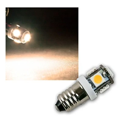 Afbeelding van world trading net LED lamp E10, warm wit, 12V DC, 5x 5050 SMD