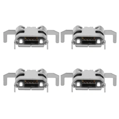 Afbeelding van 4 stks Controller Oplaadpoort socket Compatibel met Xbox One Dual Sense Vervanging USB opladen poort Zilver