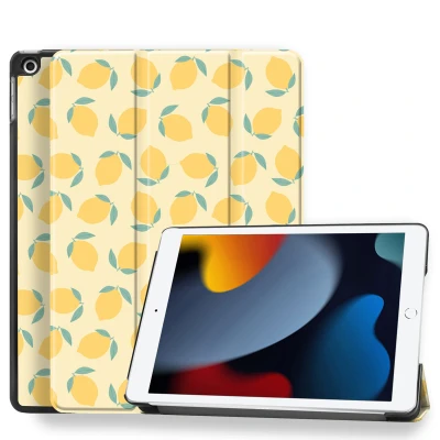 Afbeelding van imoshion Tablet Hoes Geschikt voor iPad 9e generatie (2021) 10.2 inch / 8e (2020) 7e (2019) Design Trifold Bookcase Citrus Dream