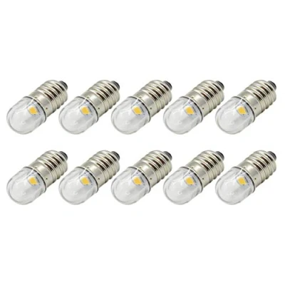 Afbeelding van Ruiandsion 10 stks 12 V E10 Base Socket LED Lamp 1 W Warm Wit Vervangen Torch Koplamp Mini Hoofd Zaklamp Lampen, Negatieve Aarde