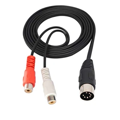 Afbeelding van zdyCGTime RCA naar midi verlengkabel, 7 pins mannelijke 2RCA vrouwelijke Audio Adapter Kabel, Compatibel met Bang &amp; Olufsen B O, Naim, vier Kanaals Stereo Systeem. (1,5 m/4,8 ft)