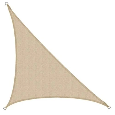 Afbeelding van UV Schaduwzeil 3,6x3,6x5,1 m HDPE Luifel Driehoek Zonwering Zonnezeil Tuin Balkon Beige