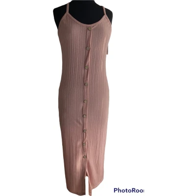 Afbeelding van Jurk met sierknopen, roze, one size