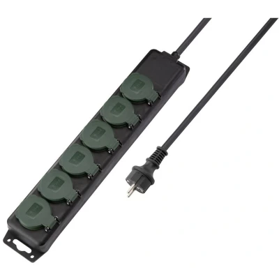 Afbeelding van Sygonix SY 5145342 Stekkerdoos Zwart, Standaard groen (zijdemat) Randaarde stekker 1 stuk(s)
