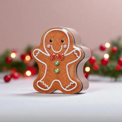 Afbeelding van Kerst Koektrommel met Peperkoek Feestelijke opbergtrommel