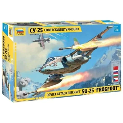 Afbeelding van 1:48 Zvezda 4807 Sukhoi SU 25 Frogfoot Soviet Attack Aircraft Plastic Modelbouwpakket
