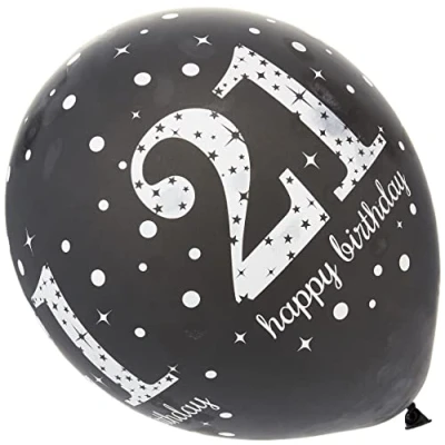 Afbeelding van Ballonnen 21 jaar Sparkling Birthday 6 stuks