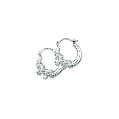 Afbeelding van Trendjuwelier huiscollectie Creolen Paard Poli/mat Zilver Mat Glanzend
