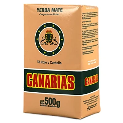 Afbeelding van Canarias Yerba Mate Thee Rojo y Centella 500g + Gift Sample (40g):Rijk aan antioxidanten en vitamines, versnelt de stofwisseling, suikervrij Uruguay