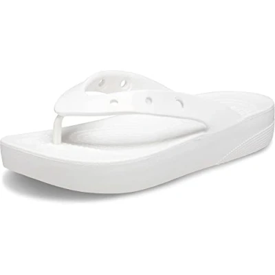 Afbeelding van Crocs Classic Platform Flip W houten schoen voor dames, wit, 42/43 EU