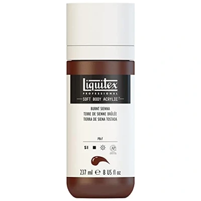 Afbeelding van Liquitex 1923127 Soft Body acrylverf, hoog gepigmenteerd, lichtecht en verouderingsbestendig 237ml fles, Burnt Sienna