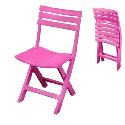 Afbeelding van Sunnydays Klapstoel voor buiten/binnen roze 41 x 79 cm stevig kunststof Bijzet stoelen Klapstoelen