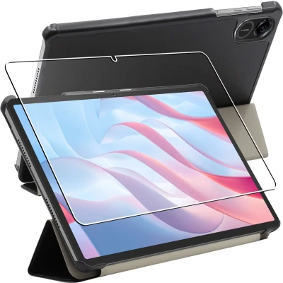 Afbeelding van ebestStar Hoes voor Honor Pad X9, Slanke Design PU Lederen Etui, Automatische Slaap/Wake, SmartCase hoesje, Zwart + Gehard Glas