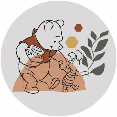 Afbeelding van Komar Fotobehang Winnie Pooh Soulmate 125 x cm (breedte hoogte), rond en zelfklevend