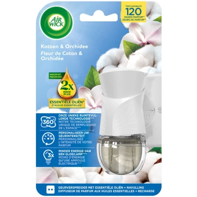 Afbeelding van Air Wick Elektrische Luchtverfrisser Starter Kit Katoen&amp;Orchidee 19 ml