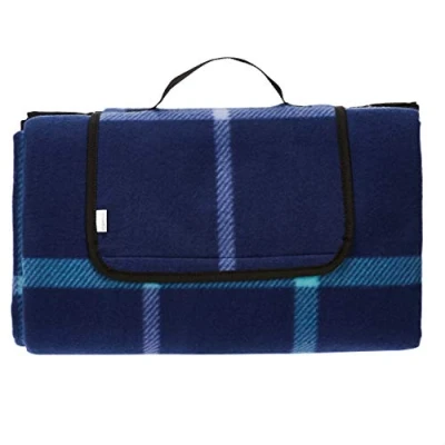 Afbeelding van Amazon Basics Kleed voor picknicken, met waterdichte onderkant, 150 x 195 cm, blauw/wit