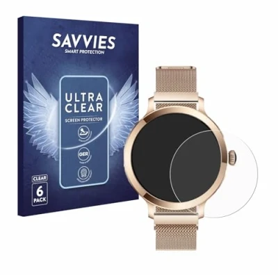 Afbeelding van Savvies Screenprotector voor Bekomiya Smartwatch 1.1&quot; Folie Beschermfolie transparant (6 Stuks)