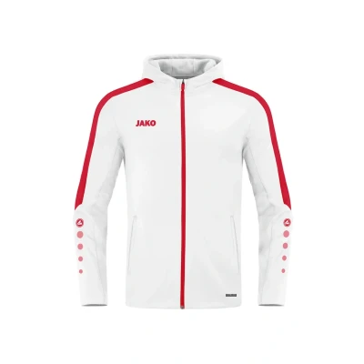 Afbeelding van Jas met kap Power Wit/rood / XL