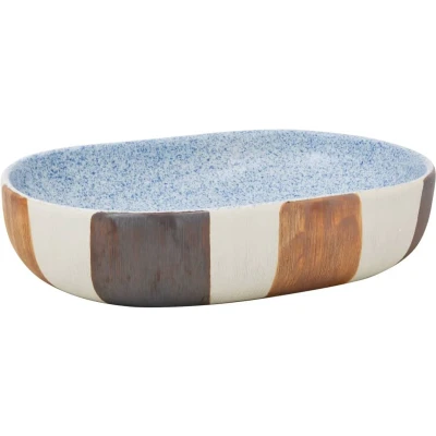 Afbeelding van vidaXL Opzetwasbak ovaal 59x40x14 cm keramiek meerkleurig
