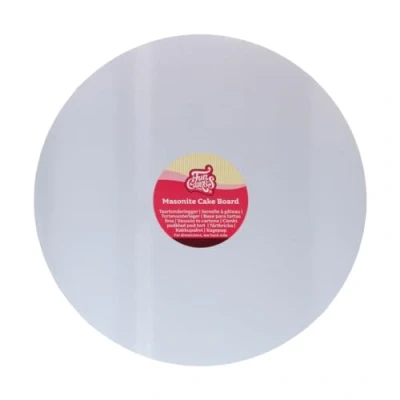 Afbeelding van FunCakes Cake Board Masonite Rond Wit Ø25 cm / 5 mm Taartonderlegger Taartkarton