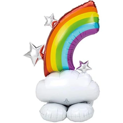 Afbeelding van Regenboog Reuzeballon staand 132cm