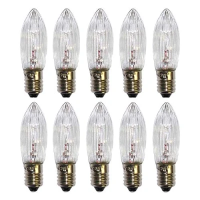Afbeelding van ShuoHui 10 stuks E10 reservelampen, gloeilampen, lichtboog, 34 V AC, 3 W, puntkaars, warmwit