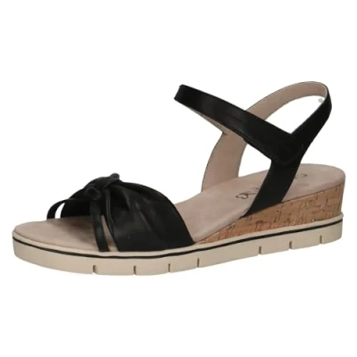 Afbeelding van Caprice Sandalen met sleehak, Dames, Maat: 42, Black nappa Leer