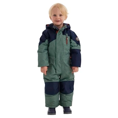 Afbeelding van Killtec Kesley Mini skioverall/sneeuwpak met capuchon en sneeuwvanger, bosgroen, 122/128