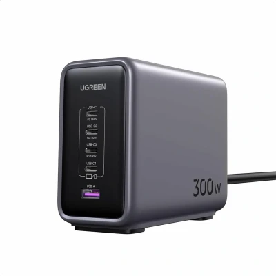 Afbeelding van UGREEN 300W Fast Charge Dock Snellader op bureau 5 Port PD GaN Oplader USB C Nexode Charger