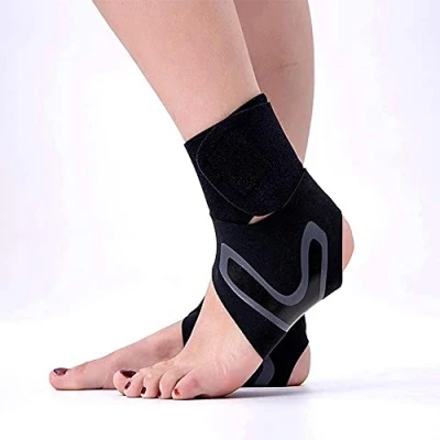 Afbeelding van Enkelsteunen voor zwakke enkels GENERISE verstelbare enkelbrace biedt compressie en enkelondersteuning gespoten enkel, tendinitis, ligament schade &amp; meer zwart (medium (rechtervoet))