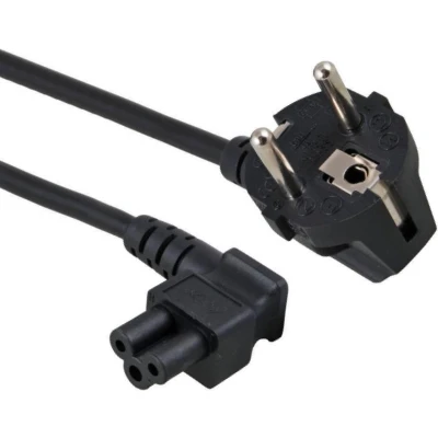Afbeelding van Schuko naar C5 apparaatsnoer Haaks 1 meter Zwart Allteq