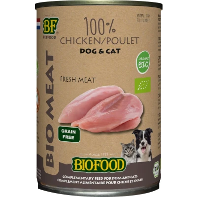 Afbeelding van Bf Organic 100% Kip Hondenvoer 400 g Blik
