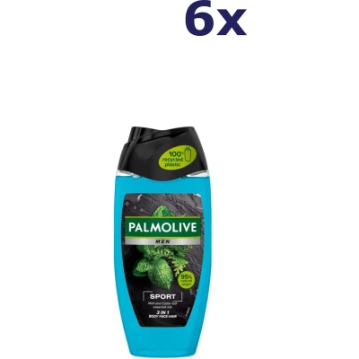Afbeelding van 6x PALMOLIVE Douchegel Men 3in1 Sport met munt en ceder etherische olie 250ml