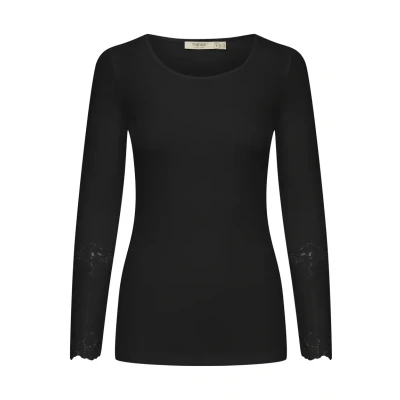 Afbeelding van Fransa Frhizamond Longsleeve, Dames, Maat: Large, Black
