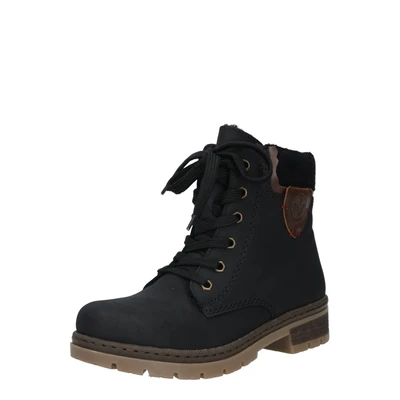 Afbeelding van Rieker DAMES Enkellaarzen Y7418, Vrouwen Veterlaarsjes,laarzen,chukka boot,korte laarzen,veterschoenen,Zwart (schwarz / 00),42 EU 8 UK