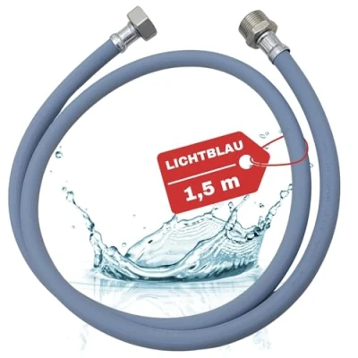 Afbeelding van Lichtblau Inlaatslangverlenging met metalen schroefdraad, 4,0 m, aansluiting voor wasmachine en vaatwasser, 3/4 inch, verlenging watertoevoerslang, universeel bruikbaar, fabrikant onafhankelijk
