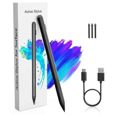 Afbeelding van Microsoft Surface pen stylus voor Pro 11/10/9/X/8/7/6/5/4/3, Go 4/3/2/1, Laptop/Studio/Book 4/3/2/1 styluspen met palmafwijzing, 4096 drukgevoeligheid