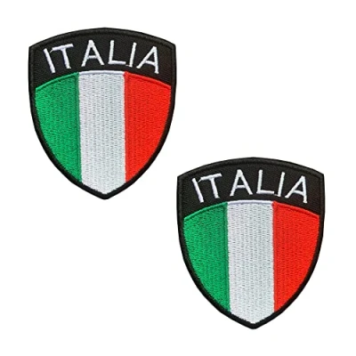 Afbeelding van 2 st. Italiaans vlag schild klittenband Tactisch embleem, geborduurde patch met klittenbandsluiting, militair voor rugzakken kleding tassen uniform vest jersey reizen