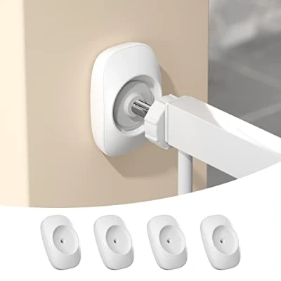 Afbeelding van SAFELON 4 Stuks baby veiligheidshek wandbeschermer, Kind &amp;huisdier proof wall saver voor druk gemonteerde poort, deuropeningen, muren, trappen (Wit)