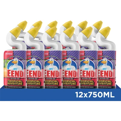 Afbeelding van 12x WC Eend Toiletreiniger Action Gel Tropical Adventure 750 ml