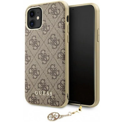 Afbeelding van Guess 4G Charms Back Case Geschikt voor Apple iPhone 11/XR (6.1&quot;) Bruin