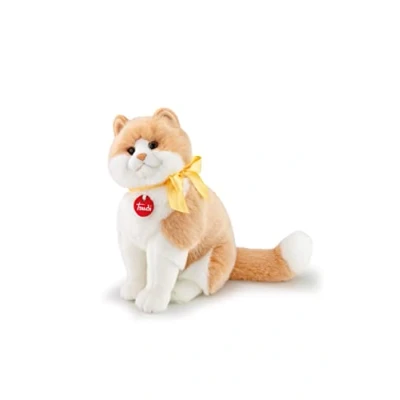 Afbeelding van Trudi Classic knuffel Kat Poes Charlie 31 cm Hoge kwaliteit pluche Knuffeldier voor jongens en meisjes Beige Wit 15x31x21 maat M