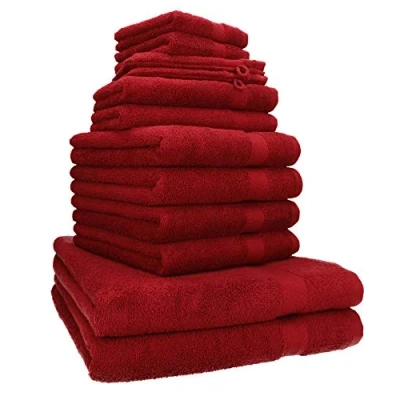 Afbeelding van Betz 12 delige handdoekenset PREMIUM 100% katoen 2 ligdoeken 4 handdoeken gastendoekjes zeepdoekjes washandjes kleur zand