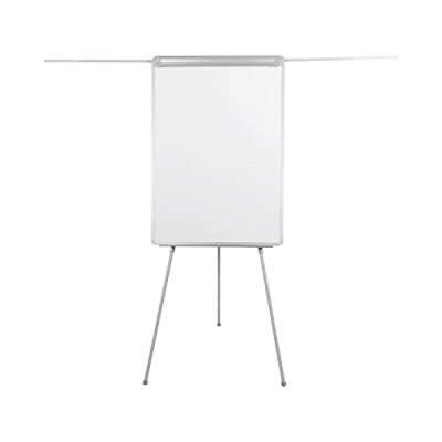 Afbeelding van Bi Office Flipover Easy, Niet Magnetisch Met 2 Zijarmen, Uitschijfbare Telescopische Poten, Grijze Omlijsting, Afmeting Whiteboard A1 600 x 850 mm