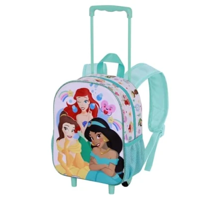 Afbeelding van Disney Princess Rainbows Small 3D rugzak met wielen, meerkleurig, 26 x 34 cm, inhoud 7 l, Veelkleurige Prinses, Eén maat, Kleine wielen