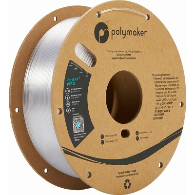 Afbeelding van Polymaker PolyLite PETG transparant 1,75 mm 1 kg