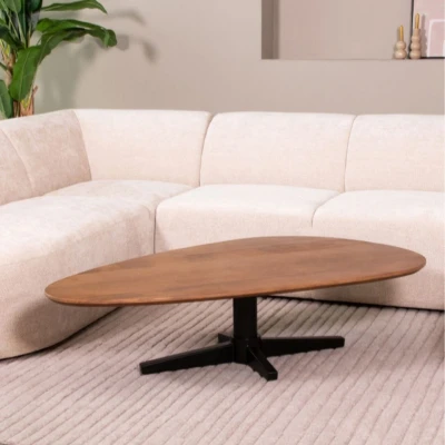 Afbeelding van Label51 Rosie salontafel 140 cm mangohout naturel Hout